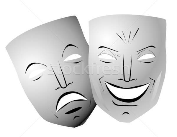 Komödie Tragödie Masken Gesicht glücklich Karneval Stock foto © nezezon