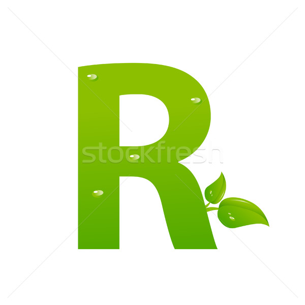 Stock photo: Green eco letter R vector illiustration