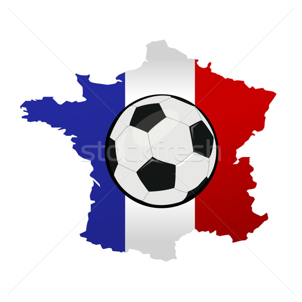 Soccer ball and a France map with France flag Stock photo © nezezon