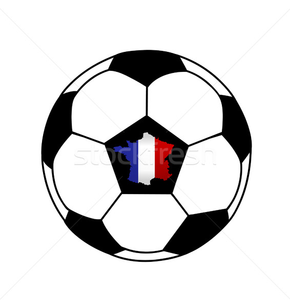 Soccer ball and a France map with France flag Stock photo © nezezon