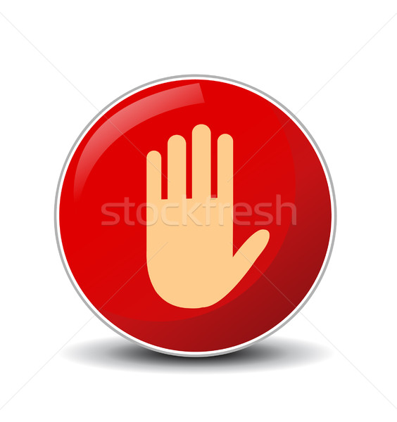 No entry hand sign on white background Stock photo © nezezon