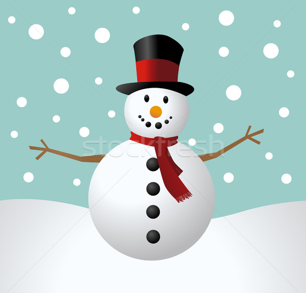 聖誕節 雪人 藝術 面對 設計 冰 商業照片 © nezezon