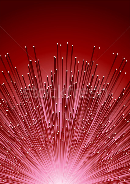 繊維 赤 繊維 光学 図示した 爆発 ストックフォト © nicemonkey