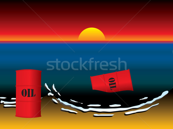 oil slick barrel sun set Stock photo © nicemonkey