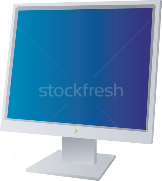 Monitoriza cu ecran plat albastru izolat calculator tehnologie Imagine de stoc © nicemonkey