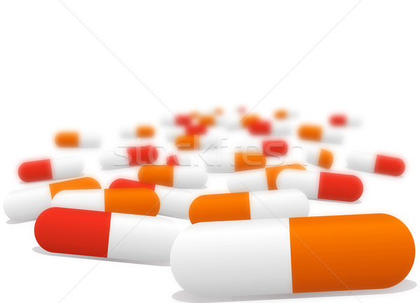 Tabletták illusztrált piros narancs értelem nézőpont Stock fotó © nicemonkey