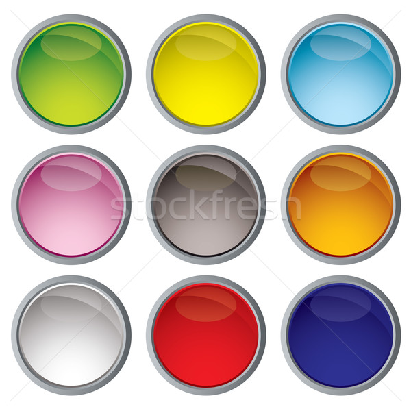Icône web variation neuf boutons lumineuses couleurs [[stock_photo]] © nicemonkey