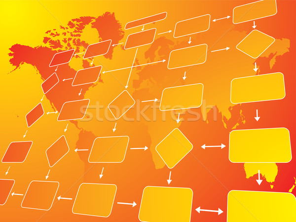 Business diagramma di flusso arancione illustrazione soldi abstract Foto d'archivio © nicemonkey