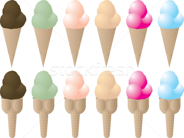 Fagylalt variáció illusztráció hat szín különböző Stock fotó © nicemonkey
