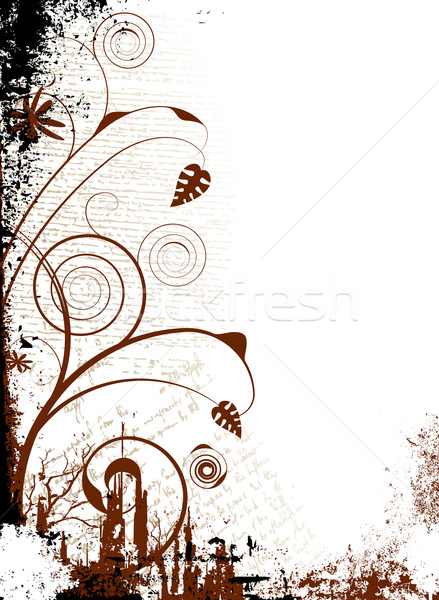 Gothique script floral résumé noir brun [[stock_photo]] © nicemonkey