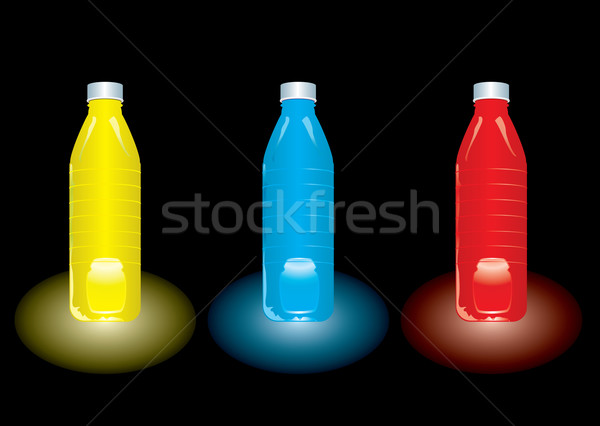 Fluido tre bottiglie diverso succo set Foto d'archivio © nicemonkey