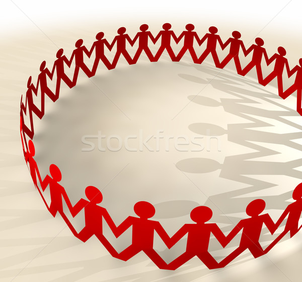 紙 チェーン 男性 リング 赤 手をつない ストックフォト © nicemonkey