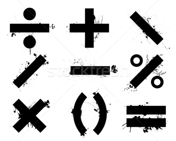 Math Гранж черный школы иконки Сток-фото © nicemonkey