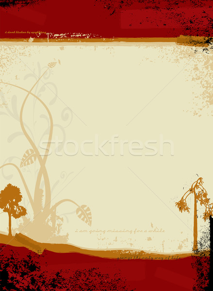 Gótico sujeira ilustrado vermelho laranja floral Foto stock © nicemonkey