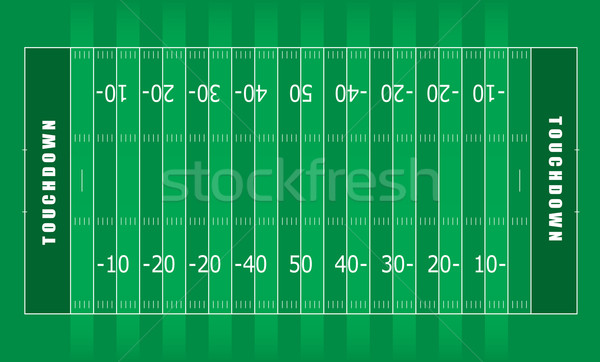 Amerykański boisko do piłki nożnej ilustrowany zielone biały Zdjęcia stock © nicemonkey