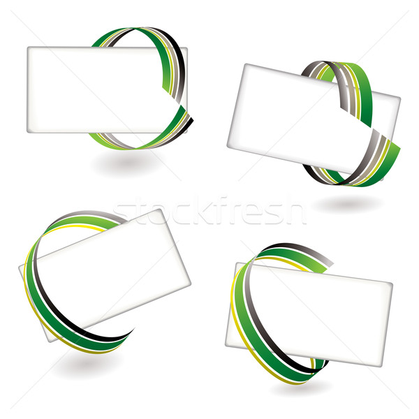 [[stock_photo]]: Ruban · carte · vert · ensemble · quatre · lieu