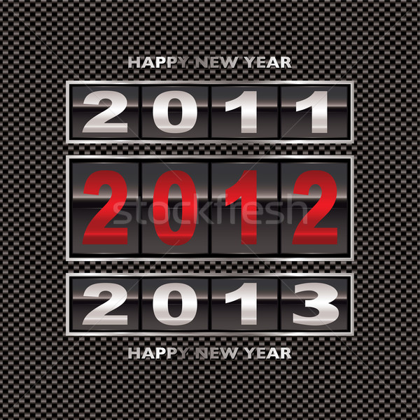 2012 Kohlefaser ändern modernen Neujahr counter Stock foto © nicemonkey