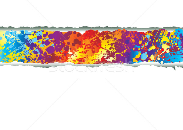 Schone scheur regenboog inkt papier abstract Stockfoto © nicemonkey