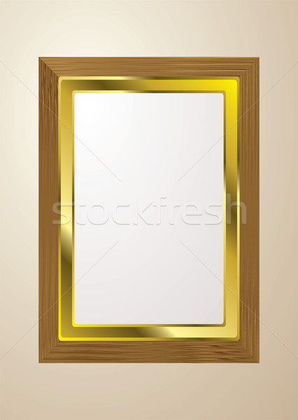 Luz madera marco de imagen galería oro Foto stock © nicemonkey