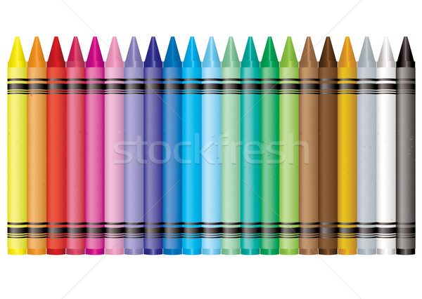 Rainbow colorie ensemble crayons couleurs enfants [[stock_photo]] © nicemonkey