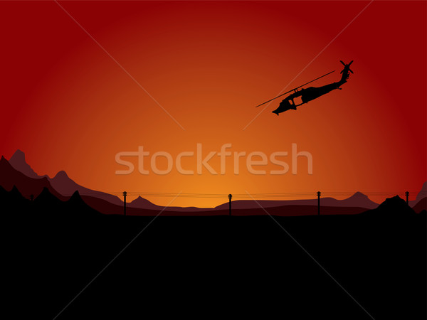 Noc ilustracja śmigłowca niebo wygaśnięcia piękna Zdjęcia stock © nicemonkey