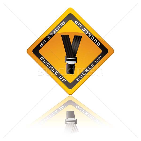 座位 帶 警告標誌 黃色 反射 扣 商業照片 © nicemonkey