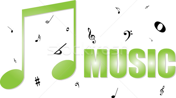 Musica illustrato immagine verde note logo Foto d'archivio © nicemonkey