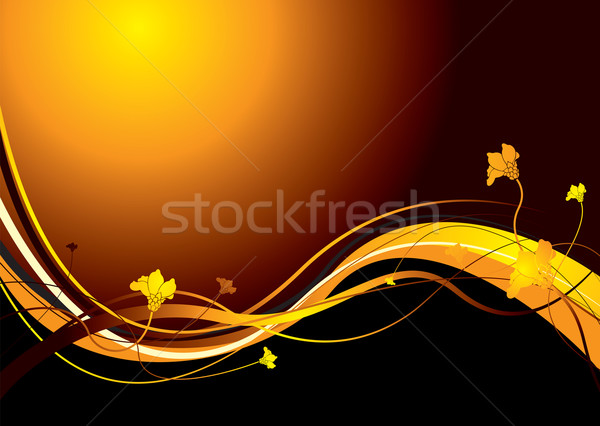 Stock photo: abstract floral sunset