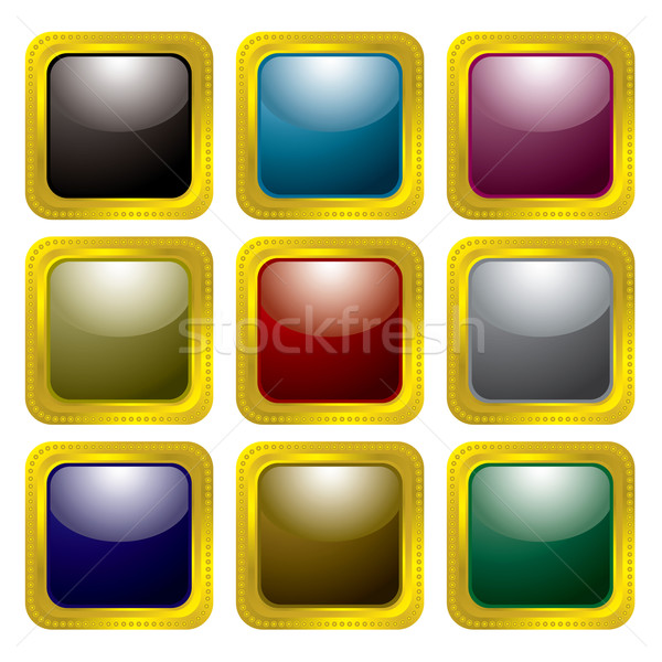 Altın perçin toplama dokuz renkli düğmeler Stok fotoğraf © nicemonkey