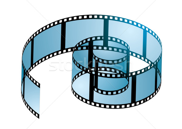 Rolo de filme velho film strip spiralis azul luz Foto stock © nicemonkey