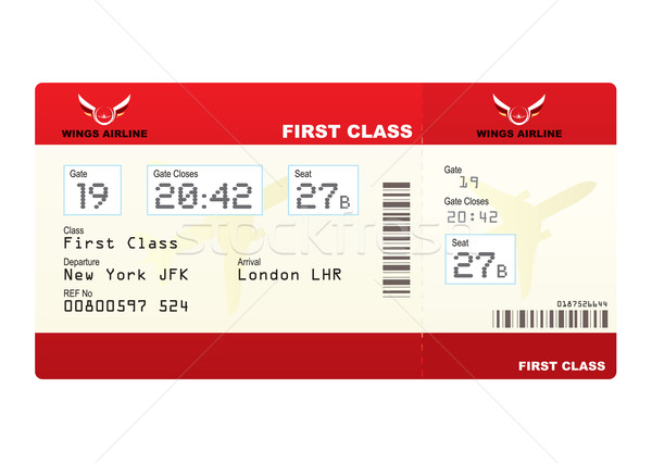 Flugzeug Tickets First-Class- rot Ticket Tor Stock foto © nicemonkey