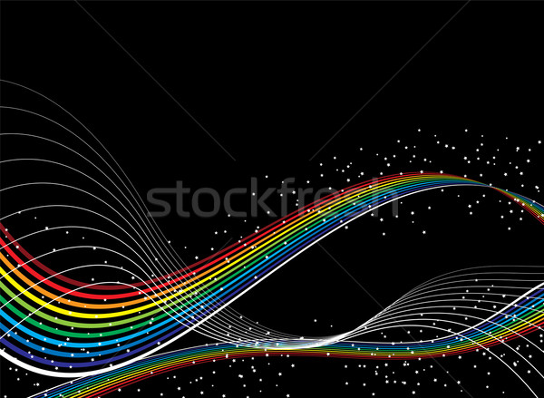 Regenbogen illustriert Raum fließend weiß Zeilen Stock foto © nicemonkey