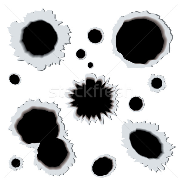 Lövedék fém gyűjtemény illusztrált lyuk törik Stock fotó © nicemonkey