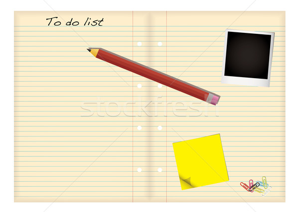 Гранж бумаги чтобы сделать список карандашом канцтовары Элементы Сток-фото © nicemonkey