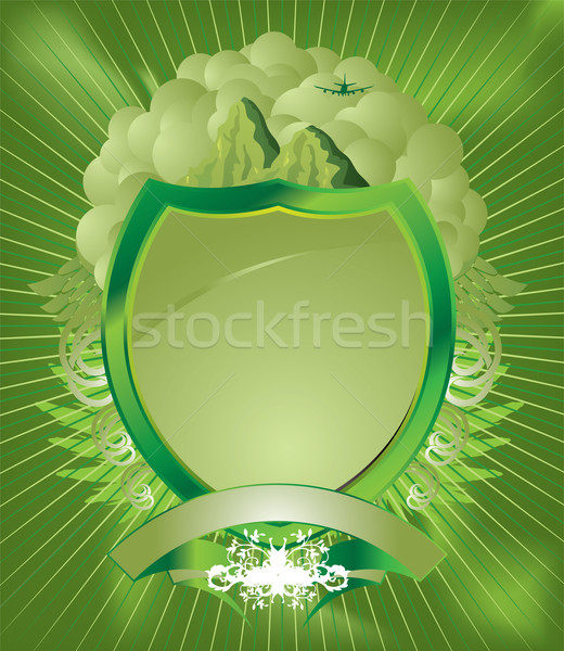 Pâle vert bouclier modernes traditionnel manteau [[stock_photo]] © nicemonkey