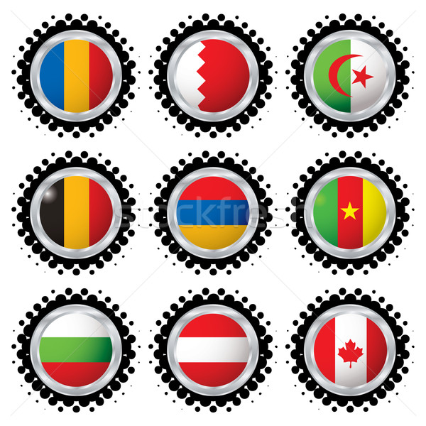 halftone flag button 2 Stock photo © nicemonkey