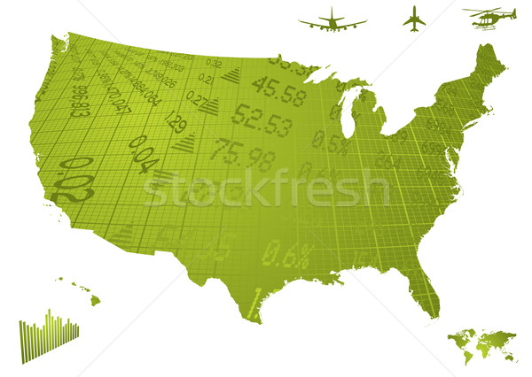 Financeiro mapa ilustração norte américa verde Foto stock © nicemonkey