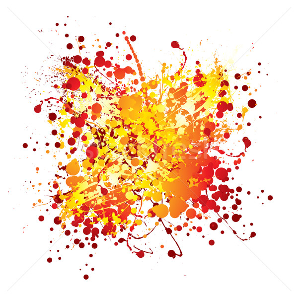 Hot inkt witte Rood Geel abstract Stockfoto © nicemonkey