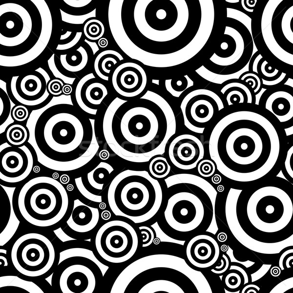 Zeventig psychedelic retro zwart wit retro patroon zwarte Stockfoto © nicemonkey
