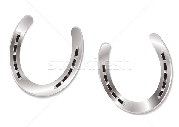 馬蹄鐵 對 二 銀 光 反射 商業照片 © nicemonkey