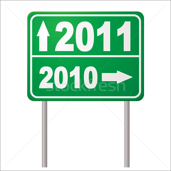 Yol işareti 2011 yılbaşı ok madenler gönderemezsiniz Stok fotoğraf © nicemonkey