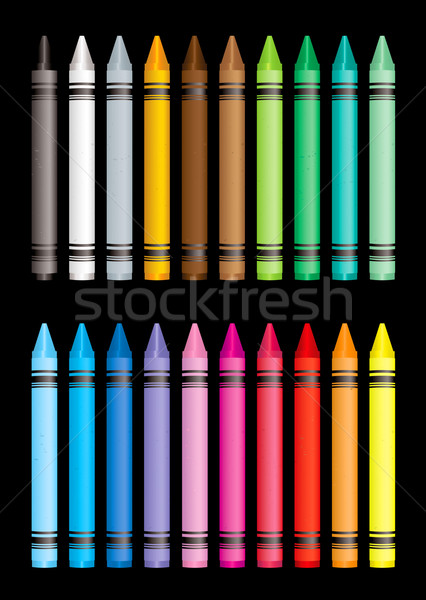 Colorie ensemble noir enfants école art Photo stock © nicemonkey