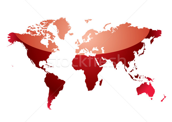 Mappa del mondo rosso abstract luce riflessione vetro Foto d'archivio © nicemonkey