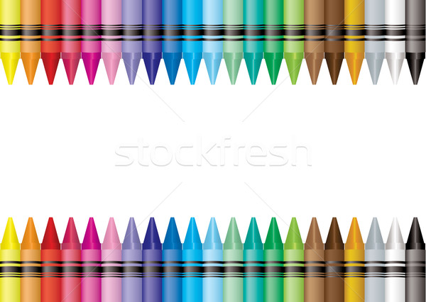 Stock photo: border crayon