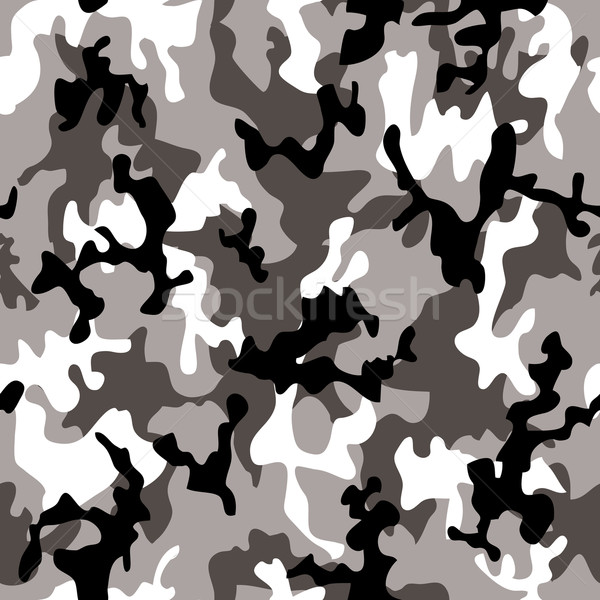 Stockfoto: Camouflage · grijs · geïllustreerd · zwarte · naadloos · ontwerp