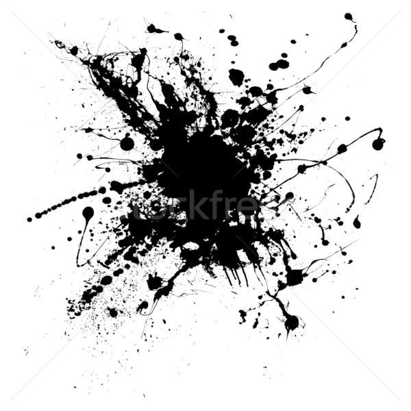 Inchiostro splatter uno casuale illustrato bianco nero Foto d'archivio © nicemonkey