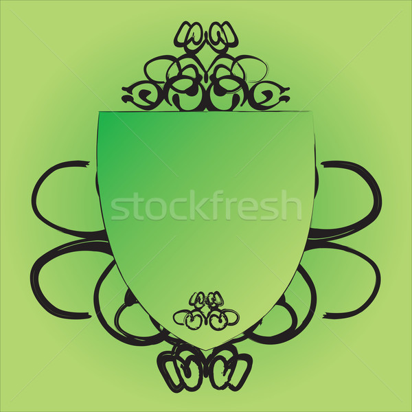 Bouclier vert dessinés à la main style résumé Photo stock © nicemonkey