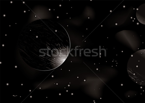 Spaţiu eclipsa scena lumina in jurul indepartat Imagine de stoc © nicemonkey