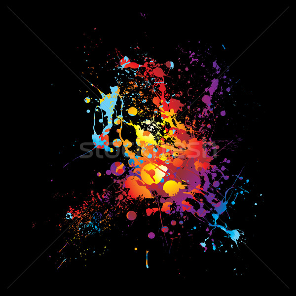 ストックフォト: 虹 · ドリブル · インク · 抽象的な · 明るい · 色