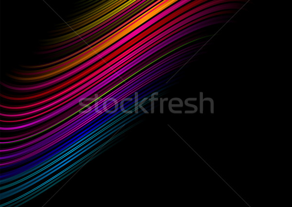 Curcubeu luminos colorat negru efect Imagine de stoc © nicemonkey